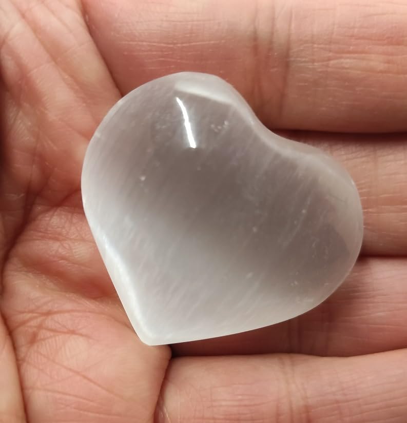 NKlaus Healing Crystals Selenit Herz Handschmeichler 4 cm