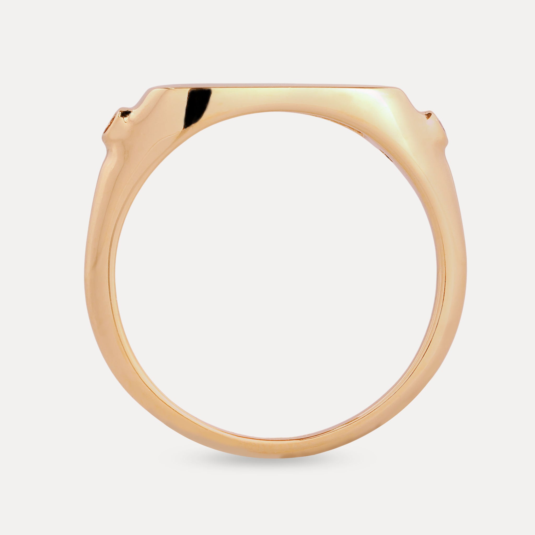 Stilnest Siegelring Weißer Saphir 585 Gold gravierbar 52
