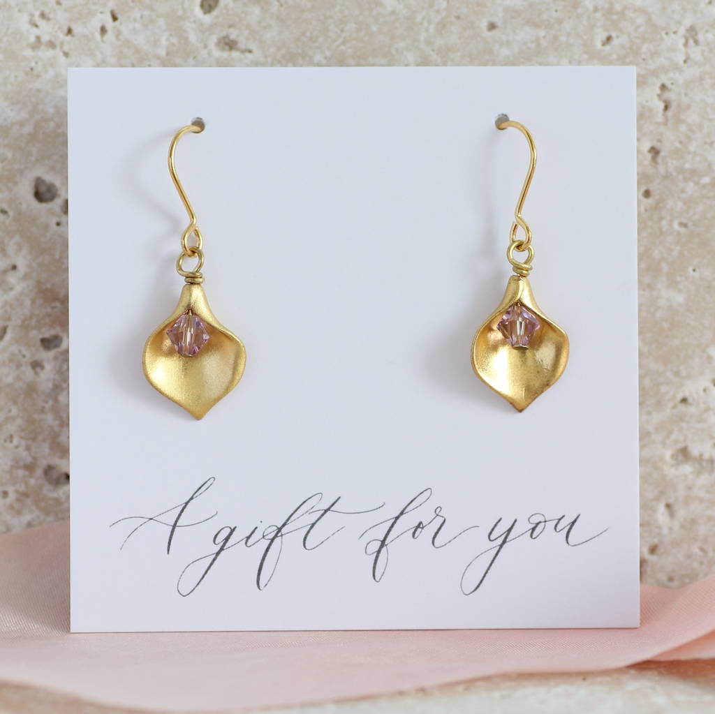 Joy by Corrine Smith Calla Lily Birthstone Ohrringe Gold