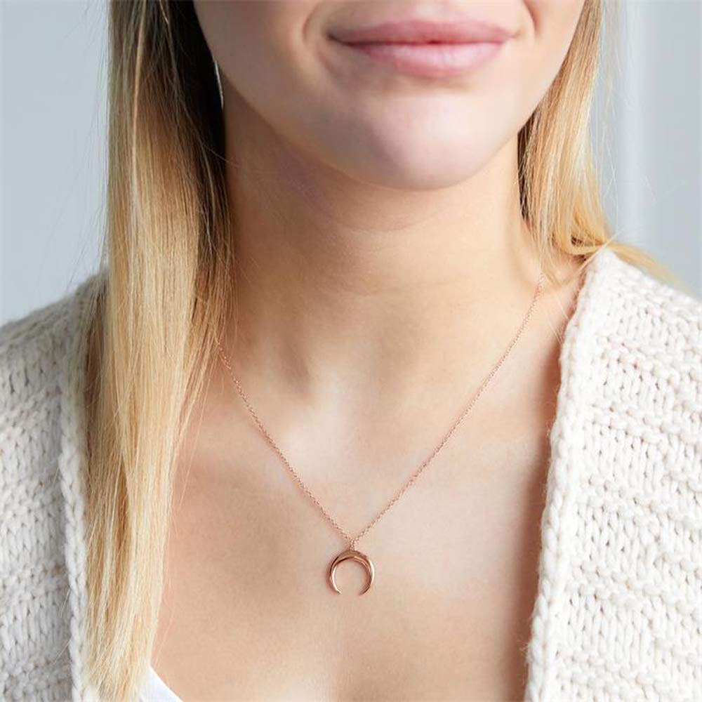 JEWLIX Halbmond Kette Sterlingsilber Rosé Damenhalskette