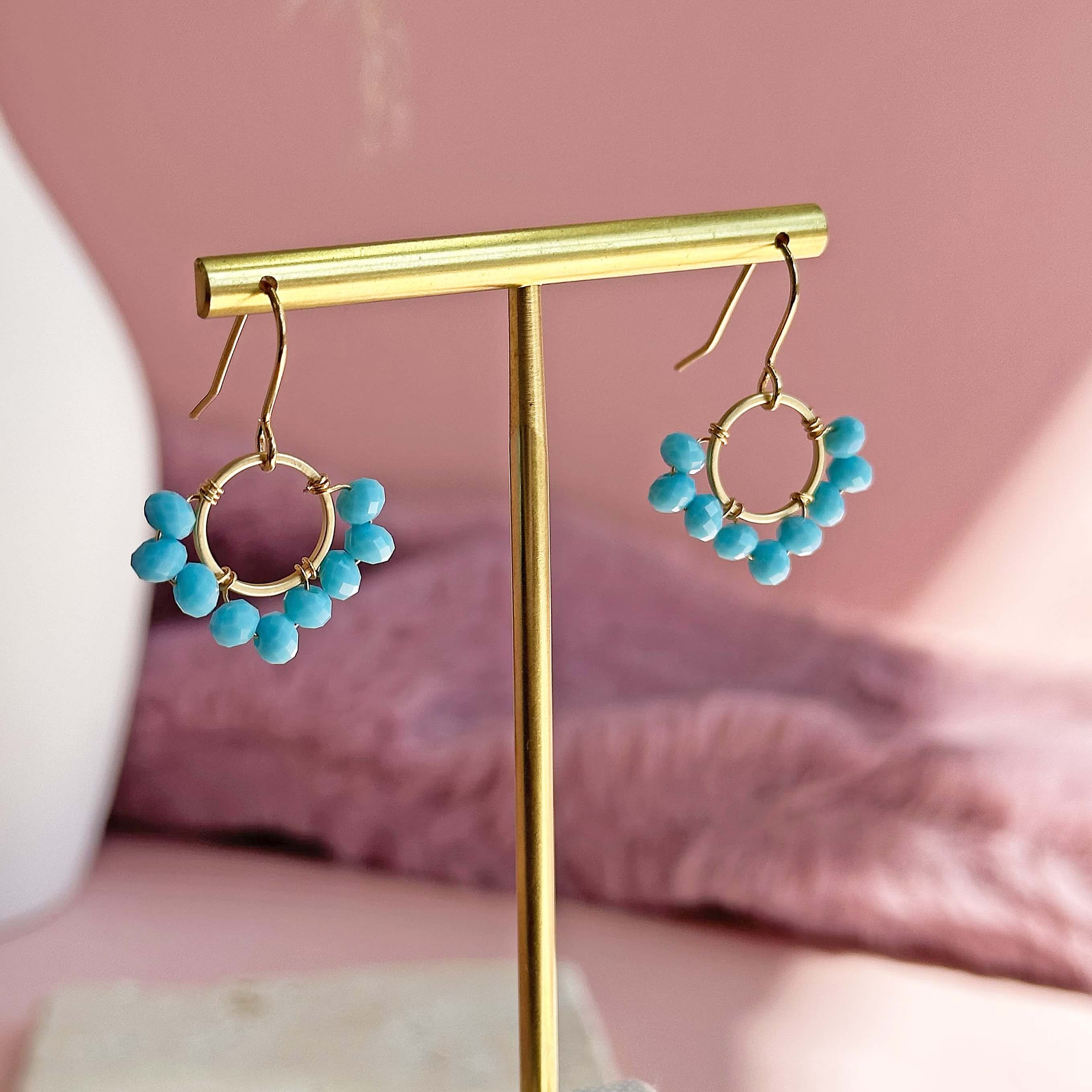 Joy by Corrine Smith Turquoise Circle Ohrringe Gold Türkis