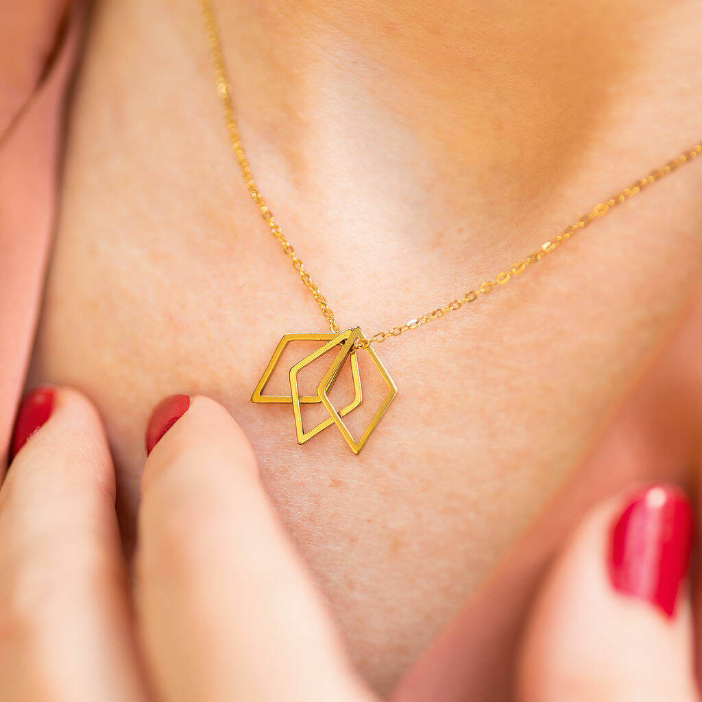 Joy by Corrine Smith 30. Geburtstag Halskette Gold Rhombus