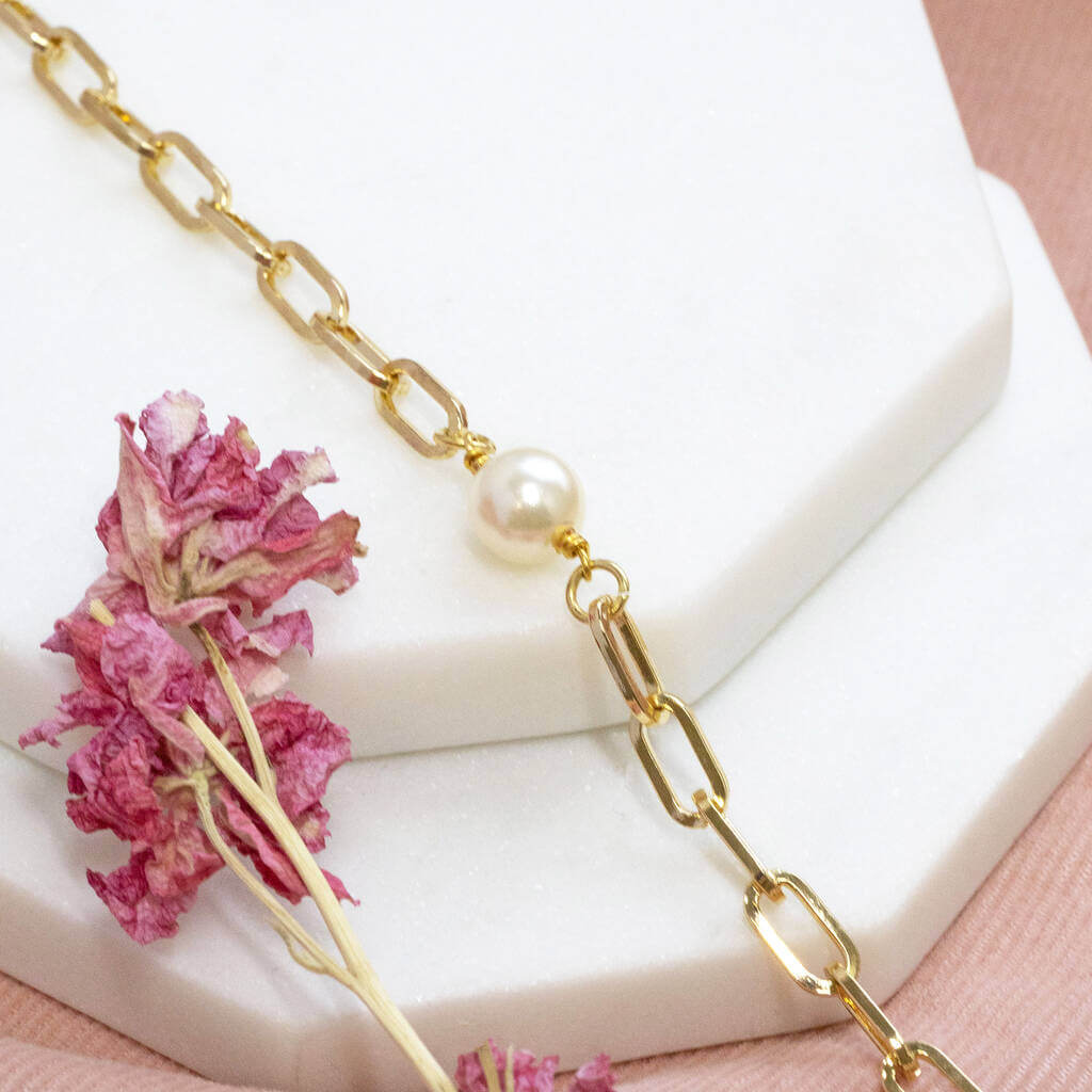 Joy by Corrine Smith Chunky Chain Schmuckset Gold Perle