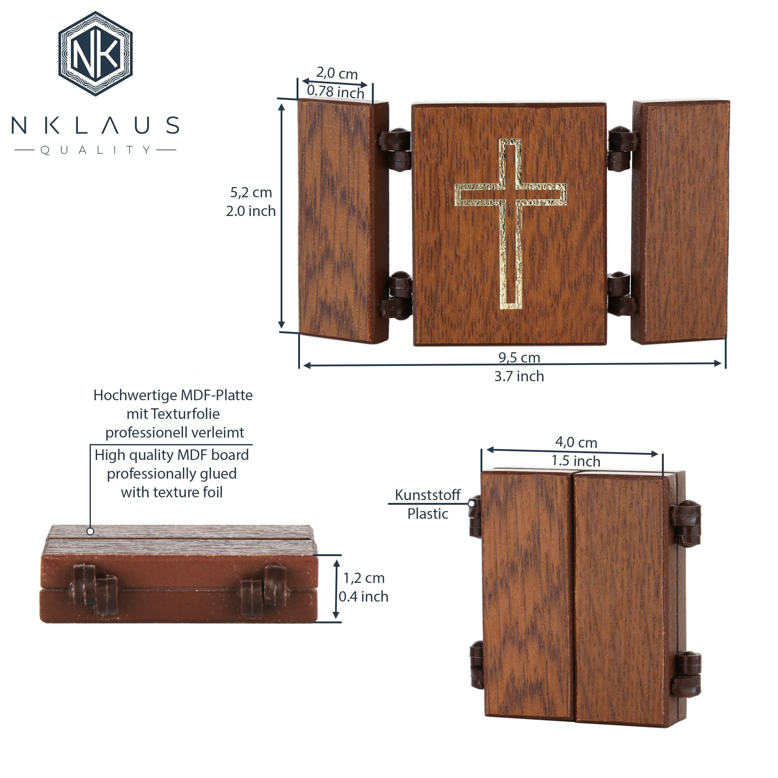 NKlaus Heiliger Georg Triptychon Ikone Holz 9,5cm Drachentöter