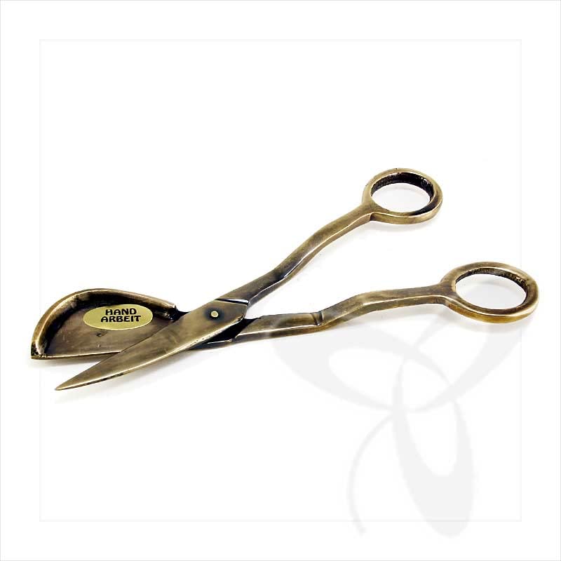 NKlaus Candle Holder Dochtschere Messing 15cm 2 Stück antik