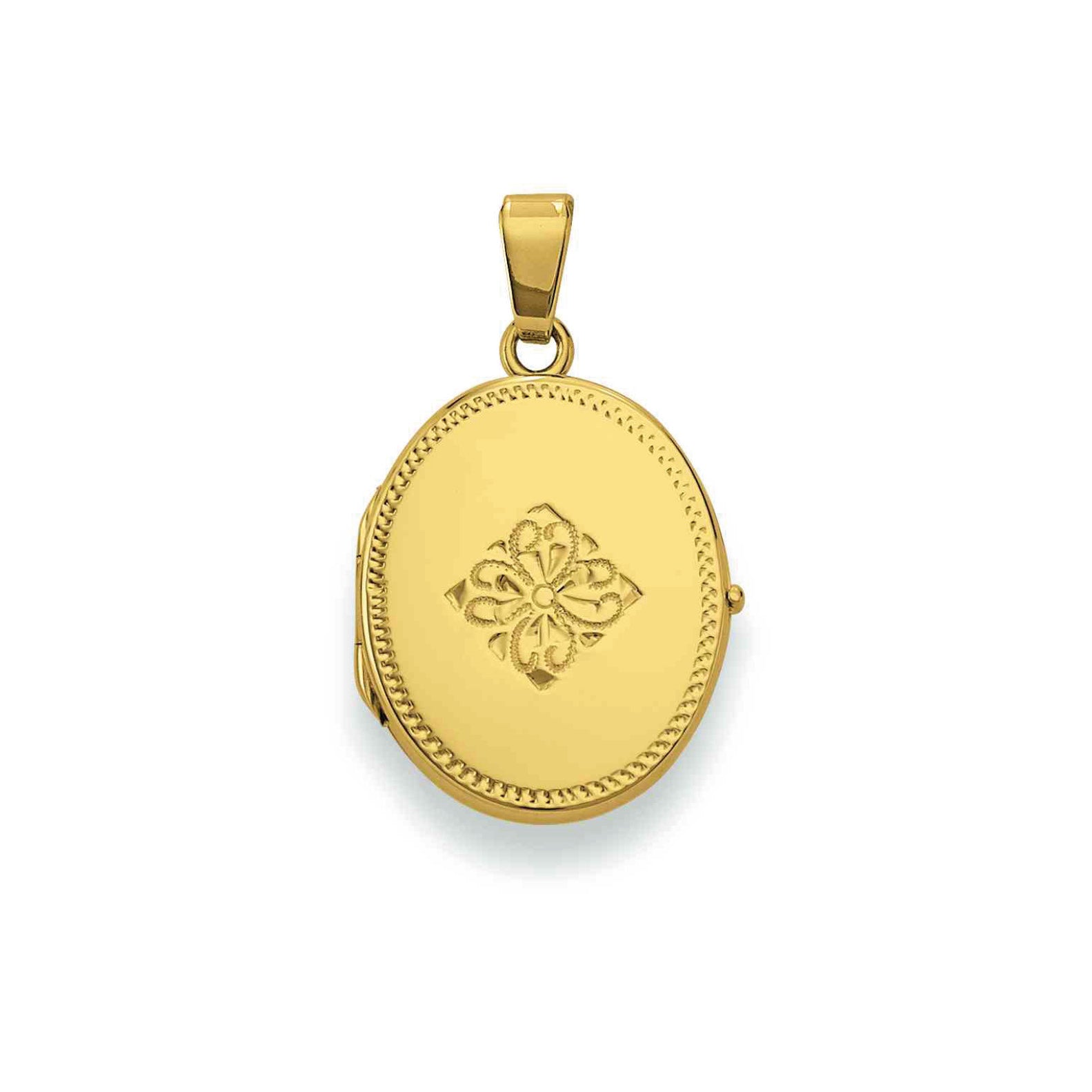 Eugen Rühle Anhänger Medaillon oval graviert 17x21mm 585 Gelbgold