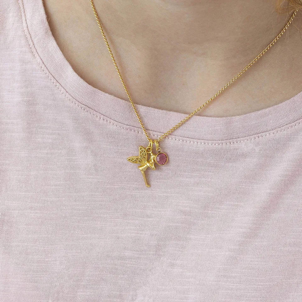Joy by Corrine Smith Fairy Geburtsstein Halskette Gold personalisiert
