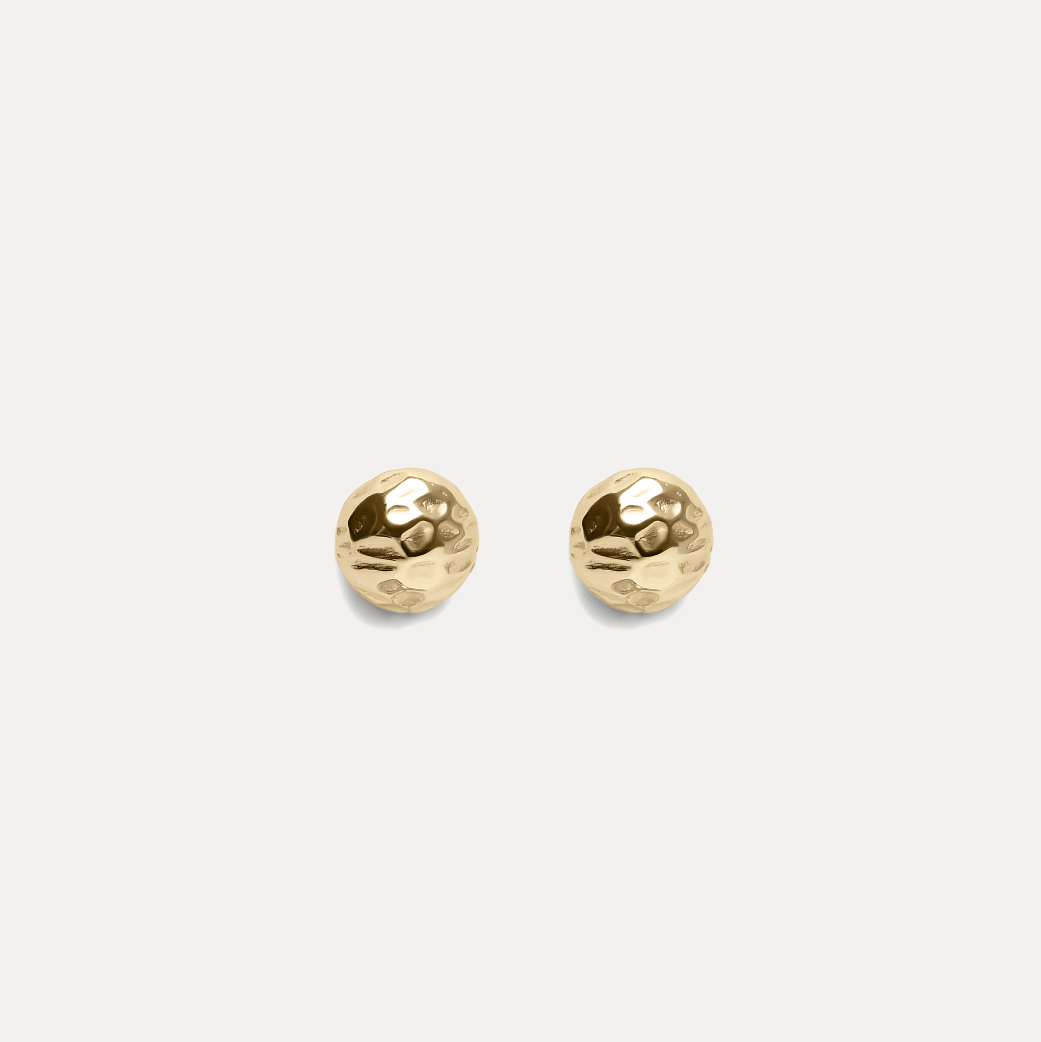 Stilnest Textured Ohrstecker 585 Gold Ohrringe 14K Massivgold gehämmert