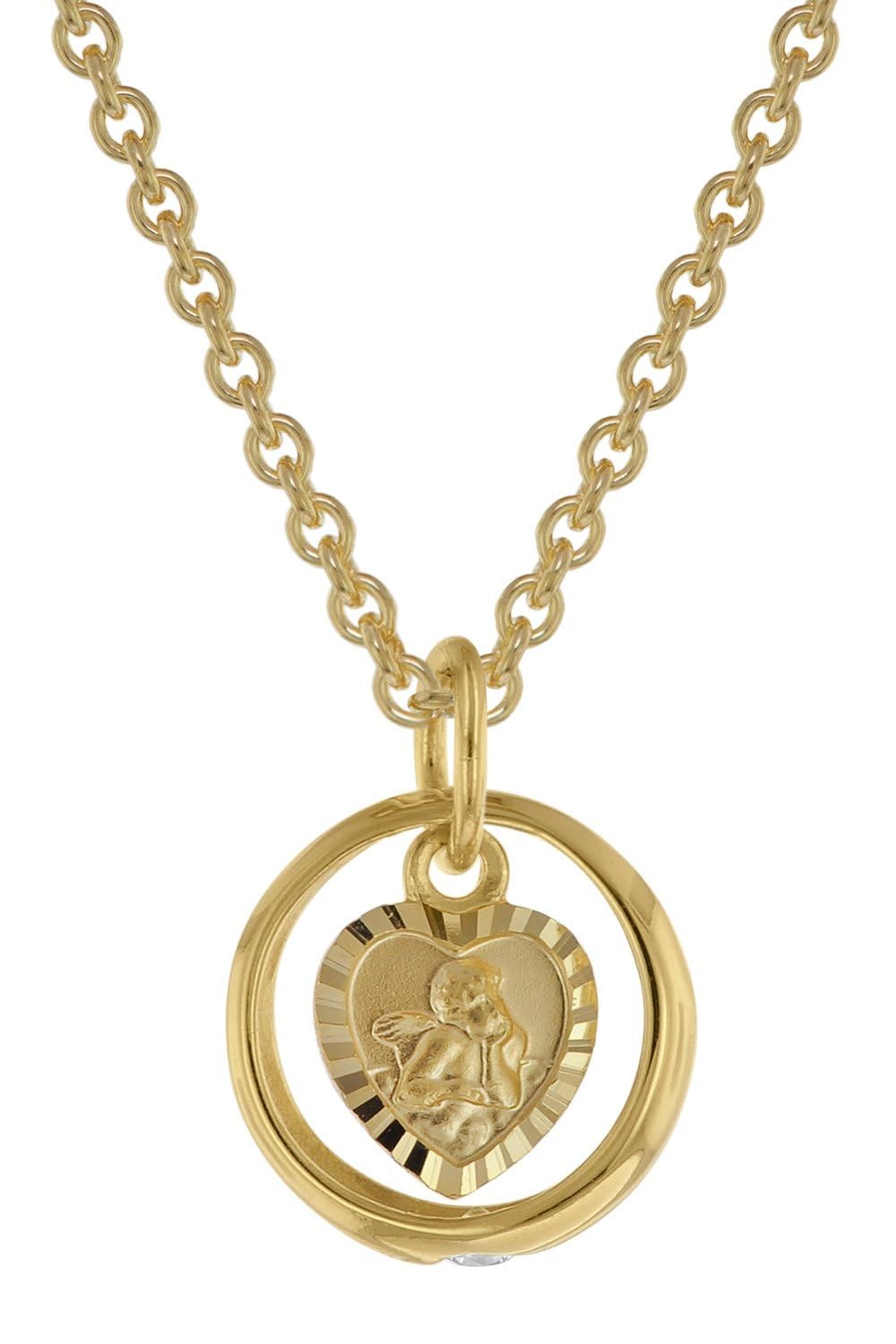 trendor Halsketten Taufring Engelherz Gold 333 Kette 42 cm