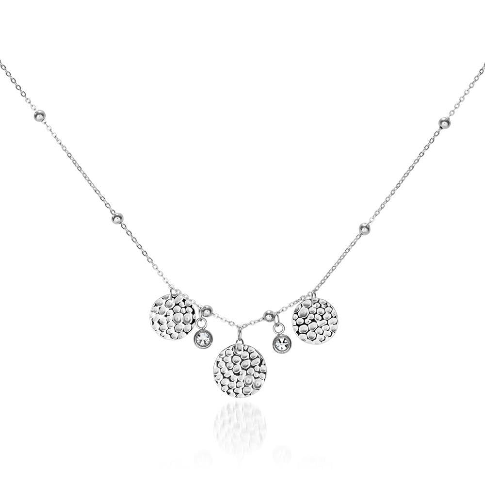 JEWLIX Zirkoniakette Halskette Edelstahl Gold 2 Steine