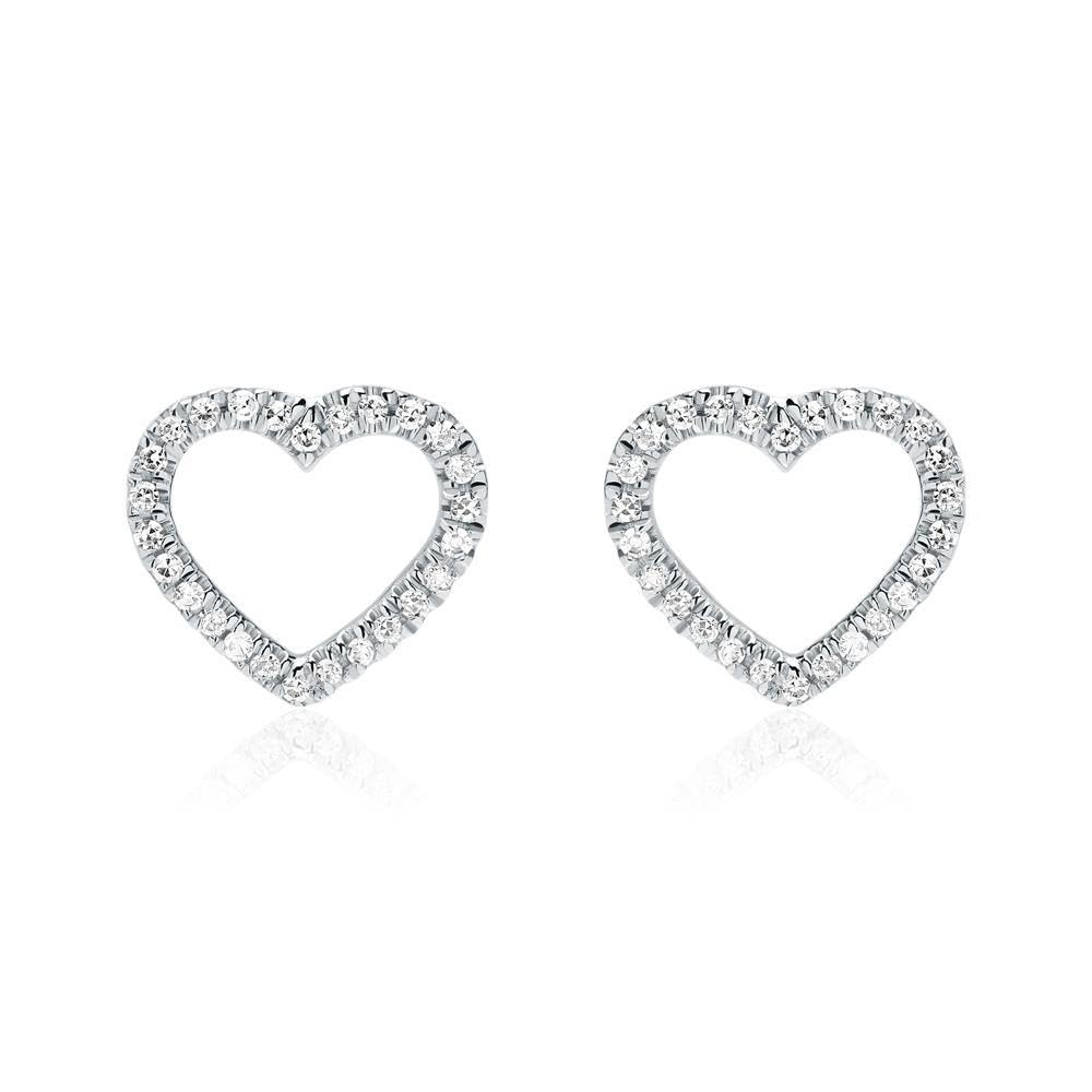 JEWLIX DE0199-G Ohrstecker Herz Gold Diamant 0,08ct