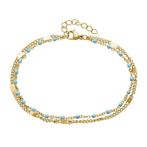 JEWLIX ID-Armbänder Zweireihiges Armband Edelstahl Silber