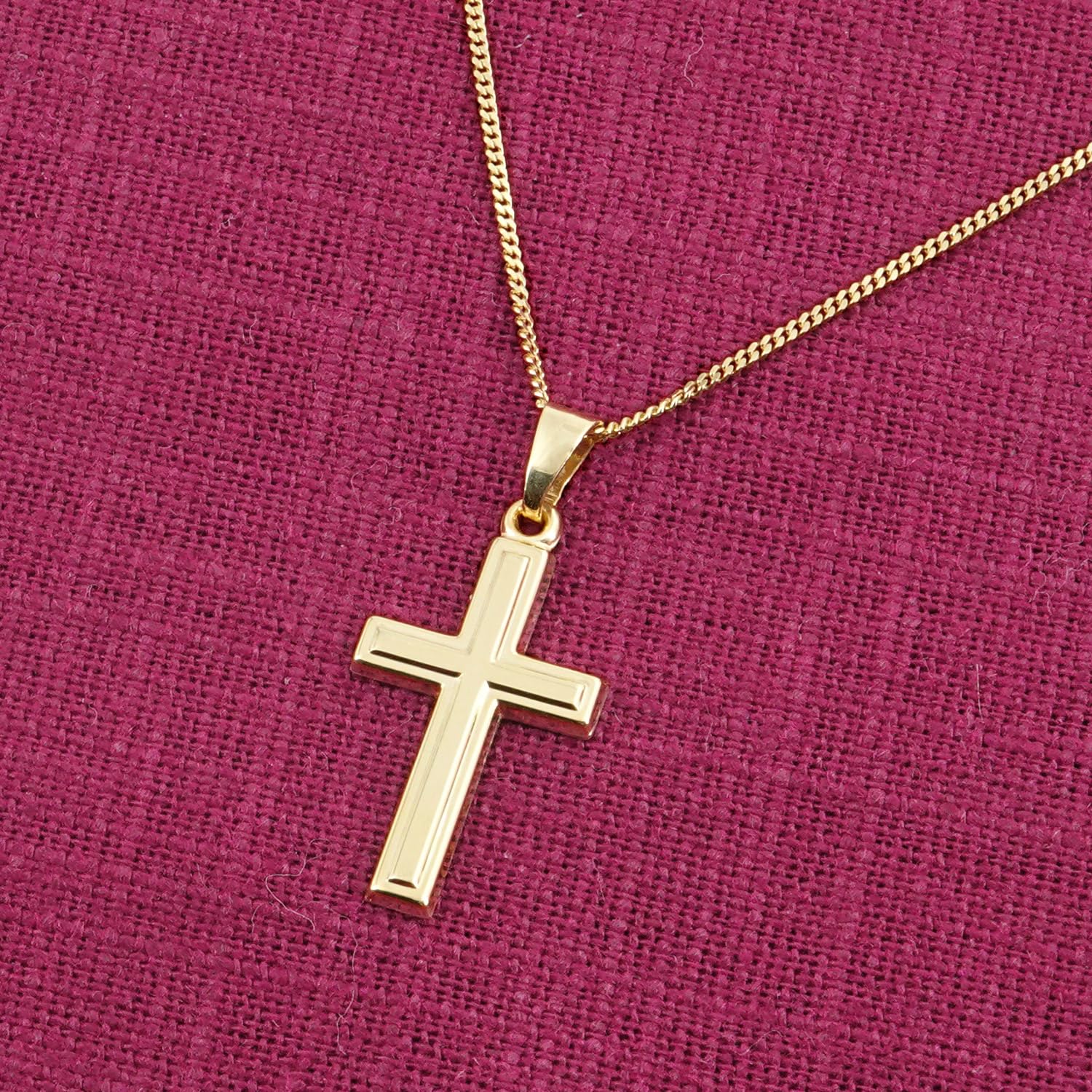 trendor Halsketten Kreuz-Anhänger Gold 333 Halskette 40 cm 68420