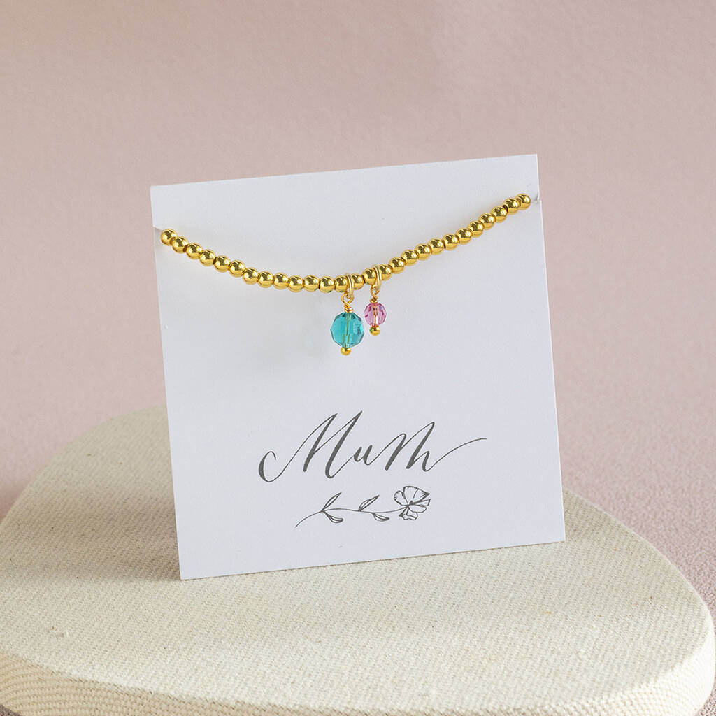 Joy by Corrine Smith Mutter Kind Geburtsstein Armband Silber