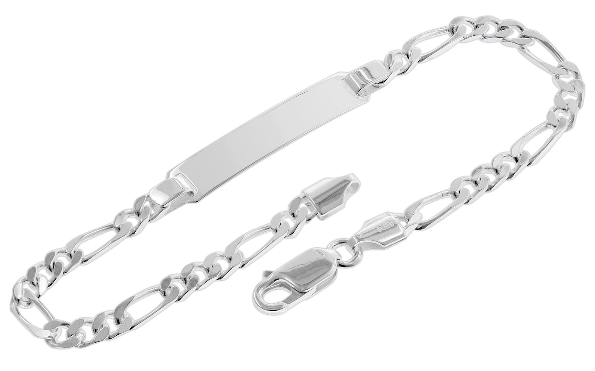 trendor Armbänder Gravur-Armband 41389 Silber Figaro mit Namen