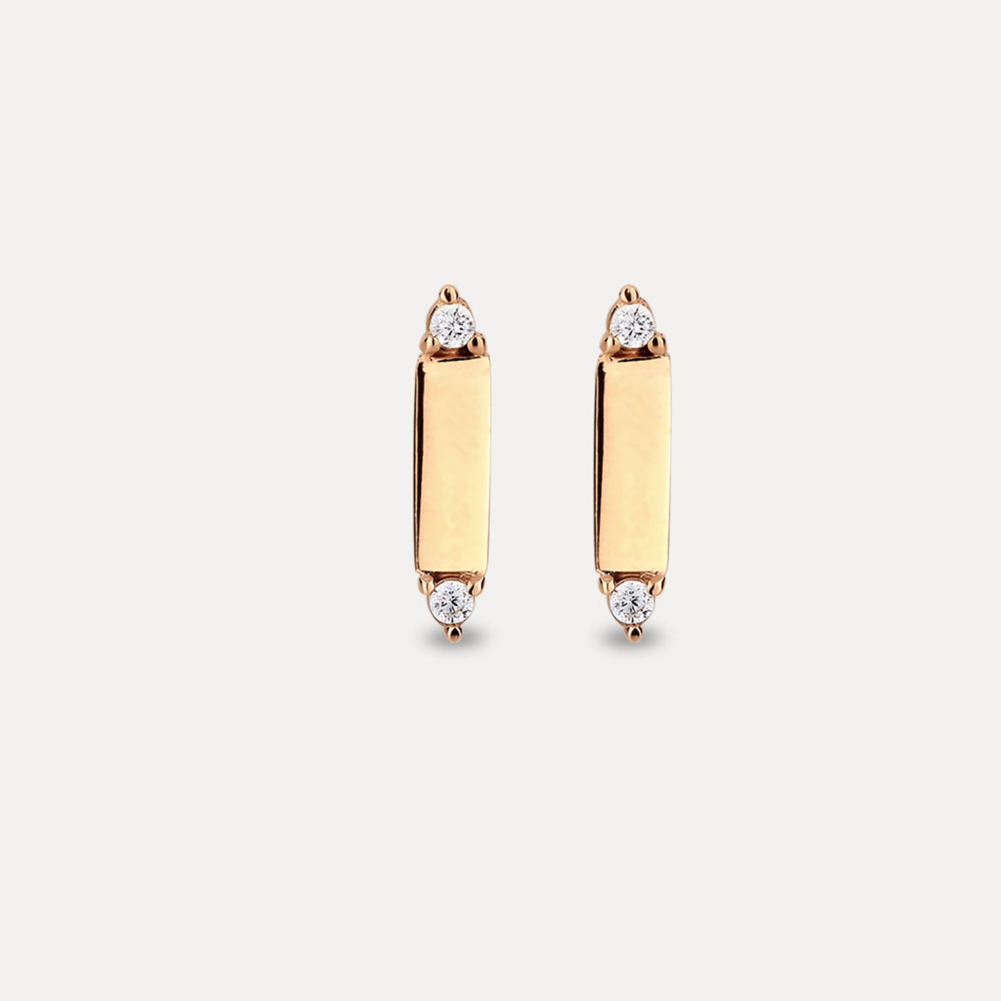 Stilnest Brick Tag Saphir Ohrstecker 585 Gold Massivgold