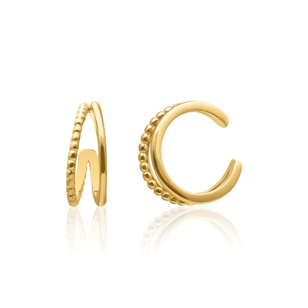 JEWLIX Ohrstecker Ear Cuffs Zweireihig Gold 925 Silber Paar