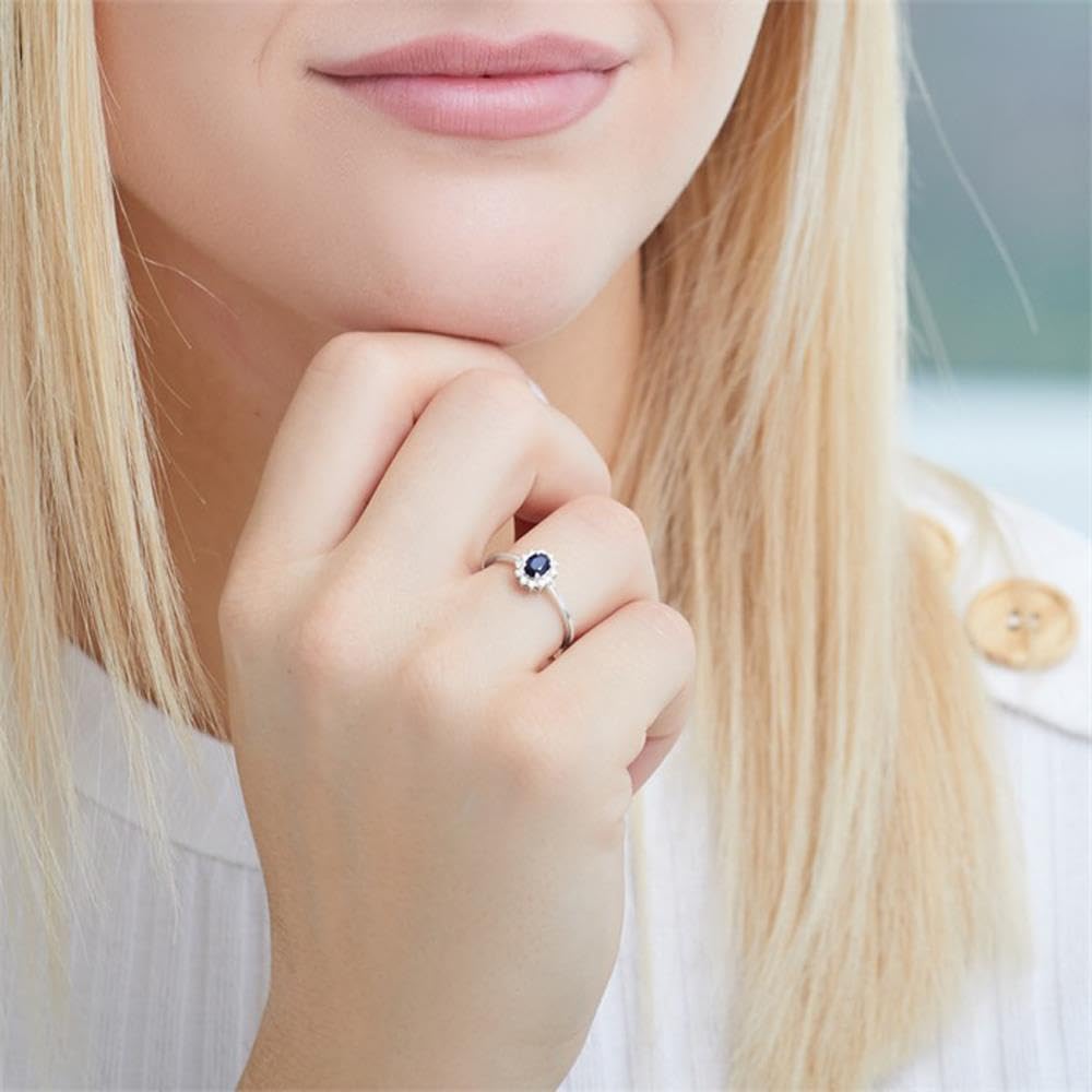 JEWLIX Verlobungsring Weißgold Saphir Diamanten