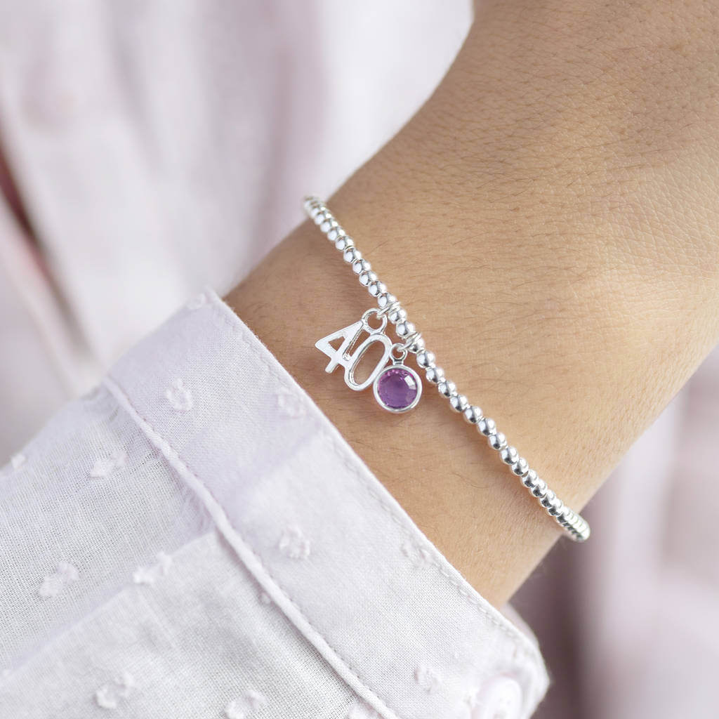 JOY by Corrine Smith 40th Birthday Armband Silber Geburtsstein