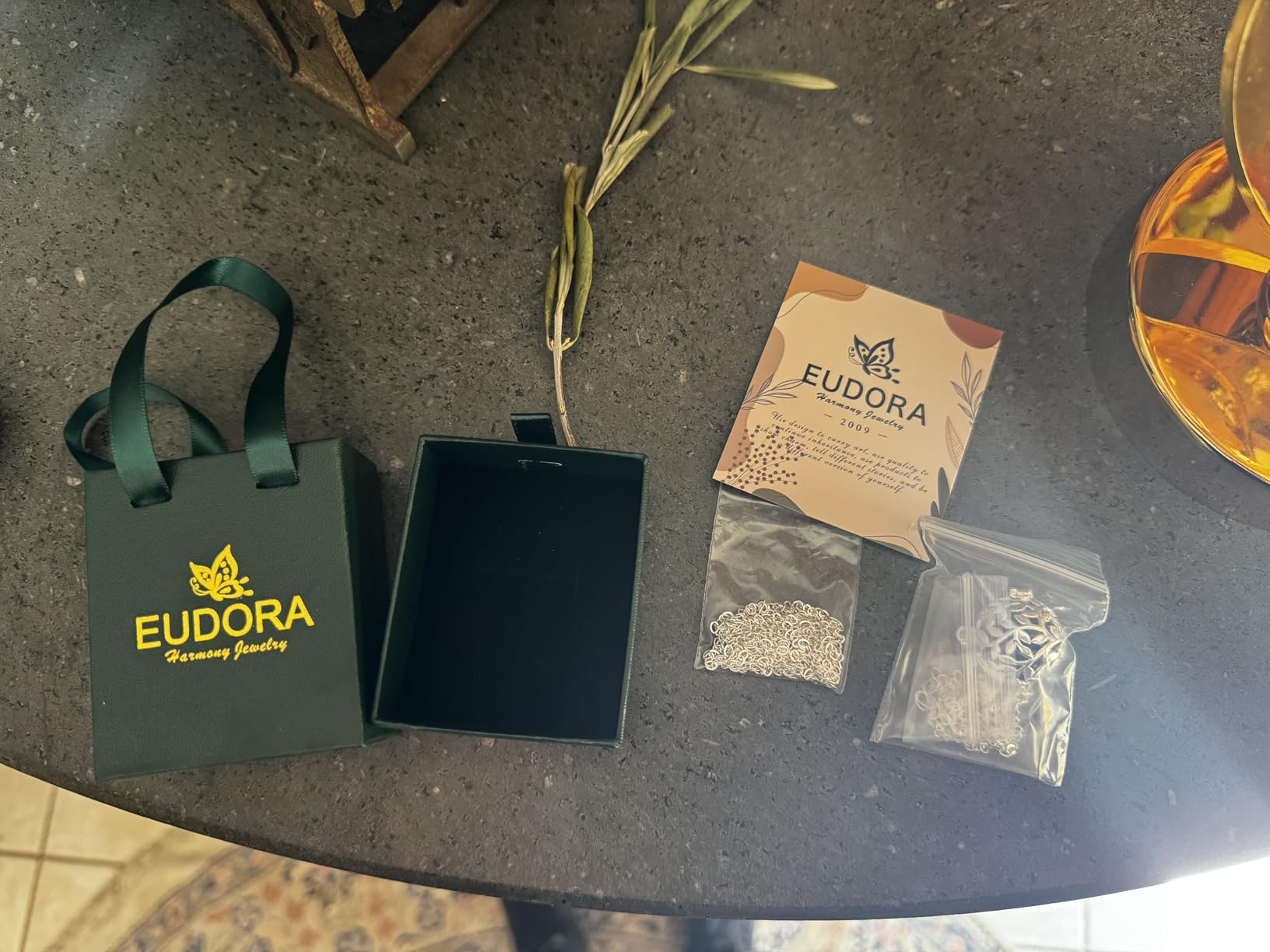 Eudora Harmony Bola Baum des Lebens Kette Meergrün