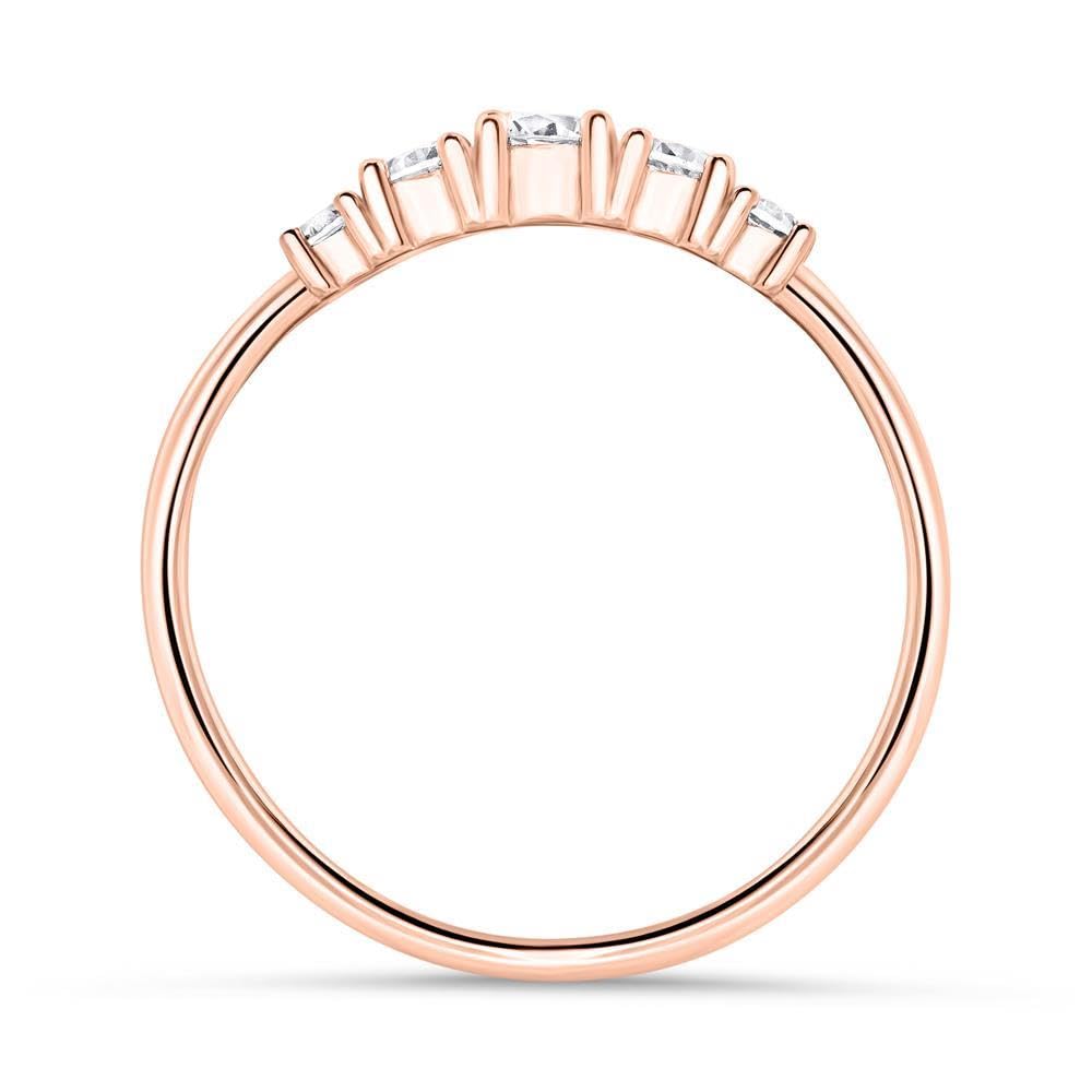 JEWLIX Ring Sterlingsilber rosévergoldet Größe 52 Zirkonia