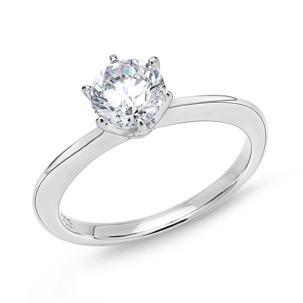 JEWLIX VR0122 Verlobungsring Silber Zirkonia 5,9mm 50mm