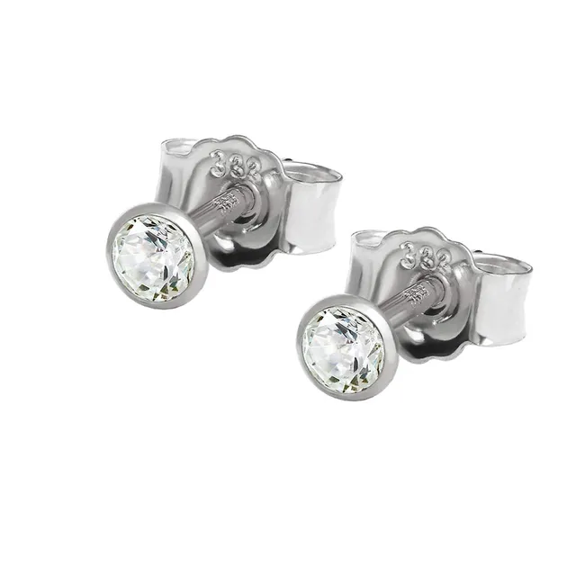 NKlaus Jewellery 333 Weißgold Ohrstecker Paar weißer Zirkonia