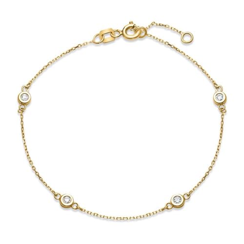 JEWLIX ID-Armbänder Damenarmband 375 Gold Zirkonia