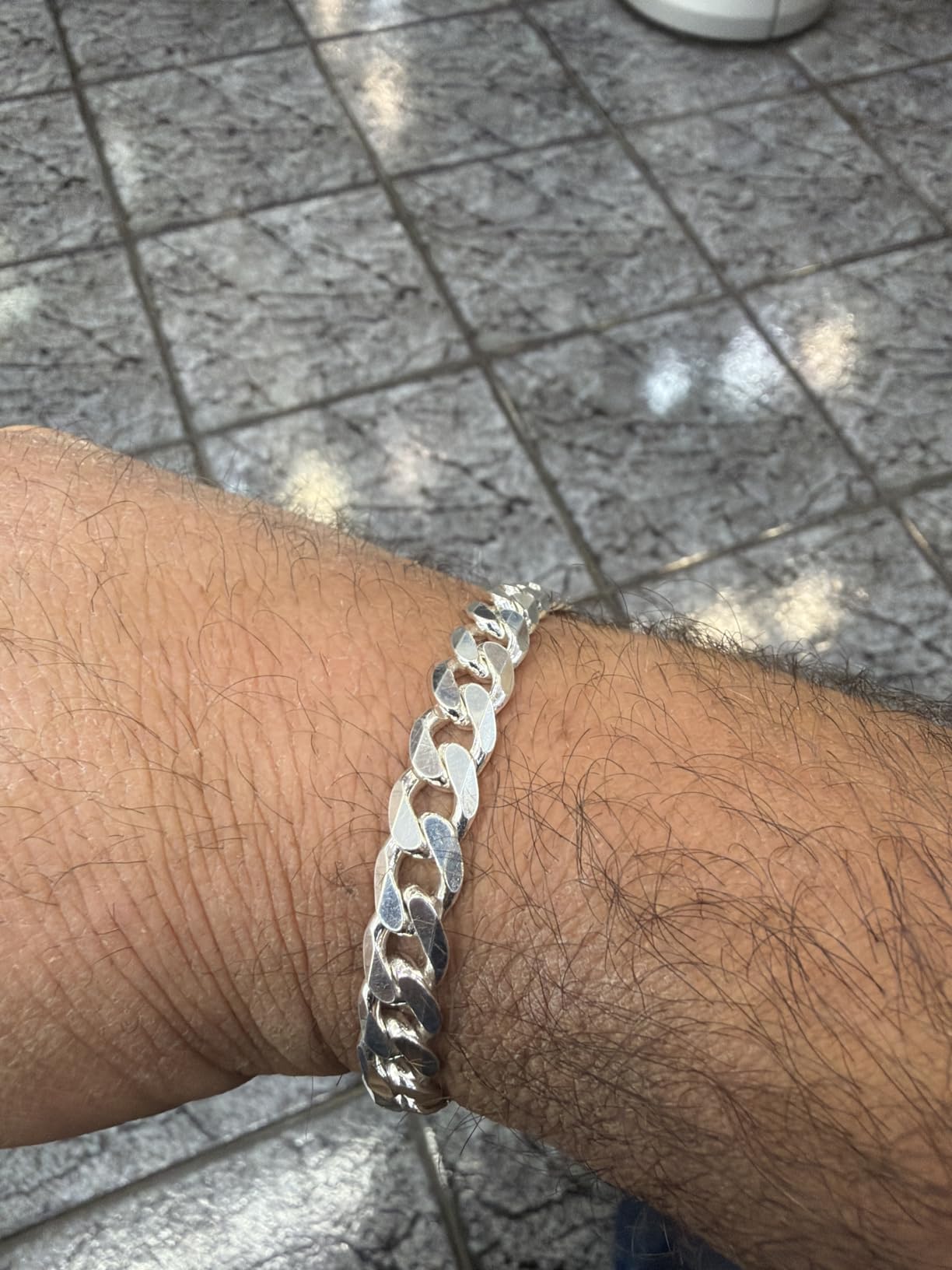 JEWLIX Panzerarmband Herren Silber 925 8 mm 23 cm