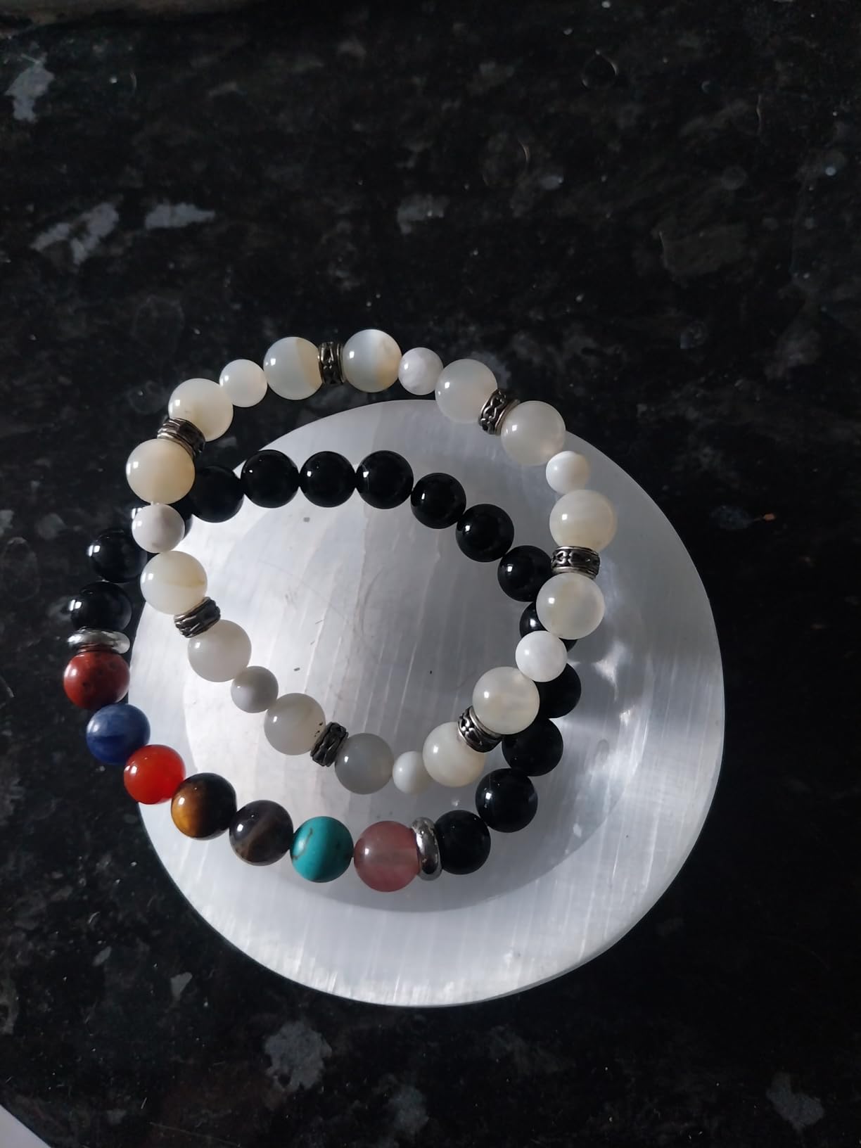 NKlaus Healing Crystals Selenit-Schale 7,5 cm Kristallschale satiniert