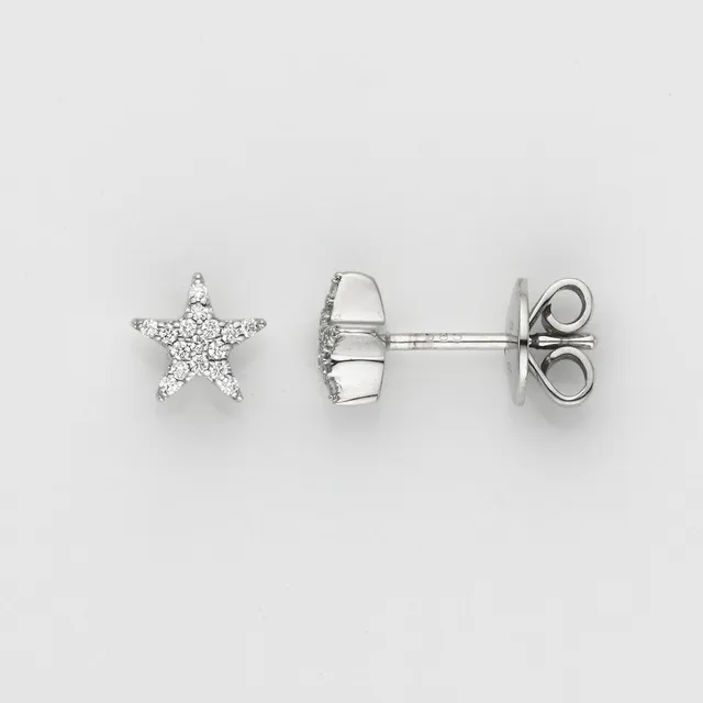 Eugen Rühle Ohrschmuck Ohrstecker Stern 0,08ct WSI Ohrringe 585 RG