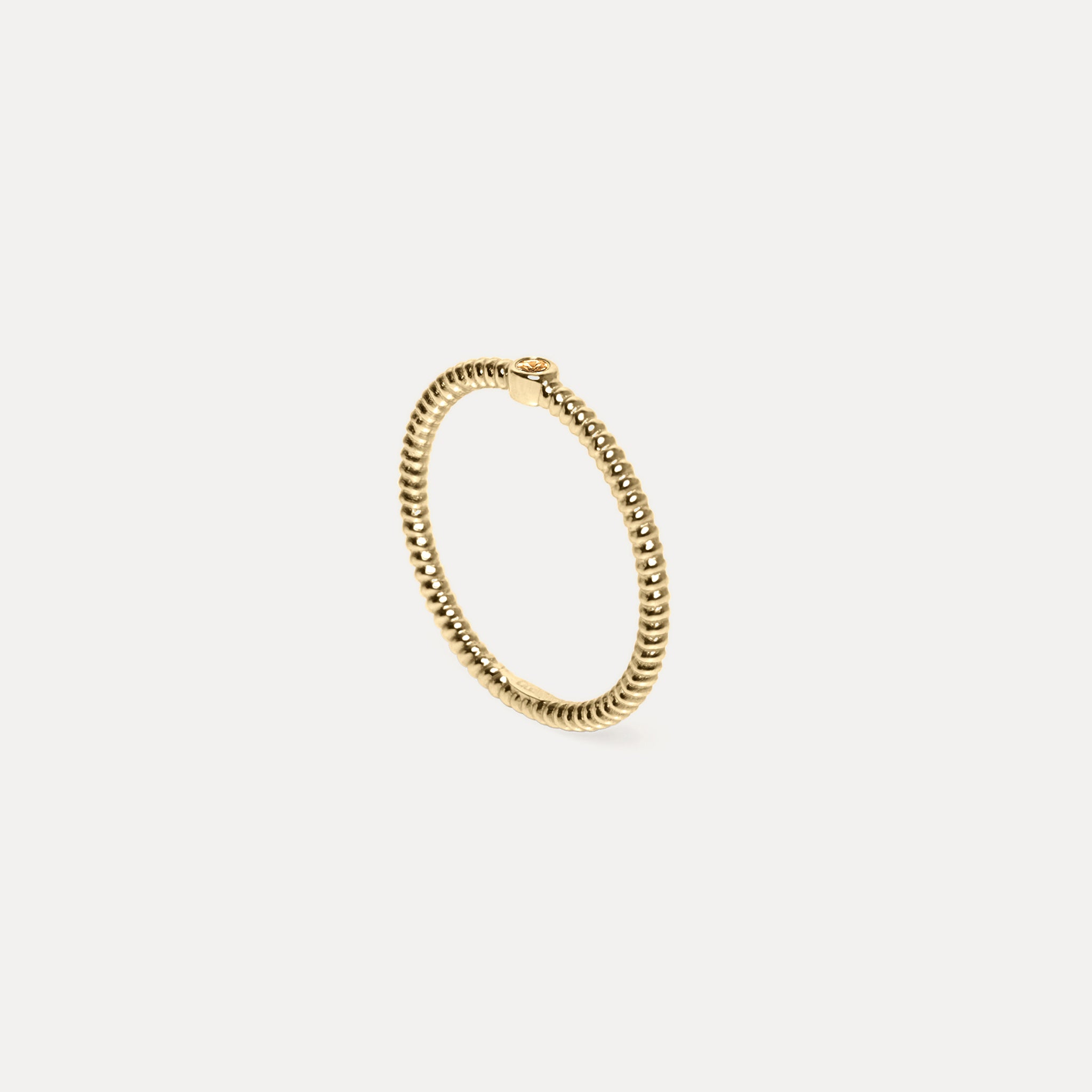 Stilnest Snake Tail Solitaire Ring 585 Gold Mandarin Granat 52