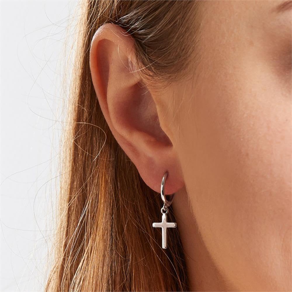 JEWLIX Ohrstecker Creolen Kreuze Sterlingsilber Ohrstecker Silber
