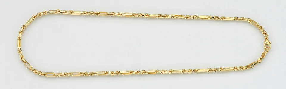 Eugen Rühle Figaroketten Fantasiekette 3,3mm Halskette Gelbgold 45cm