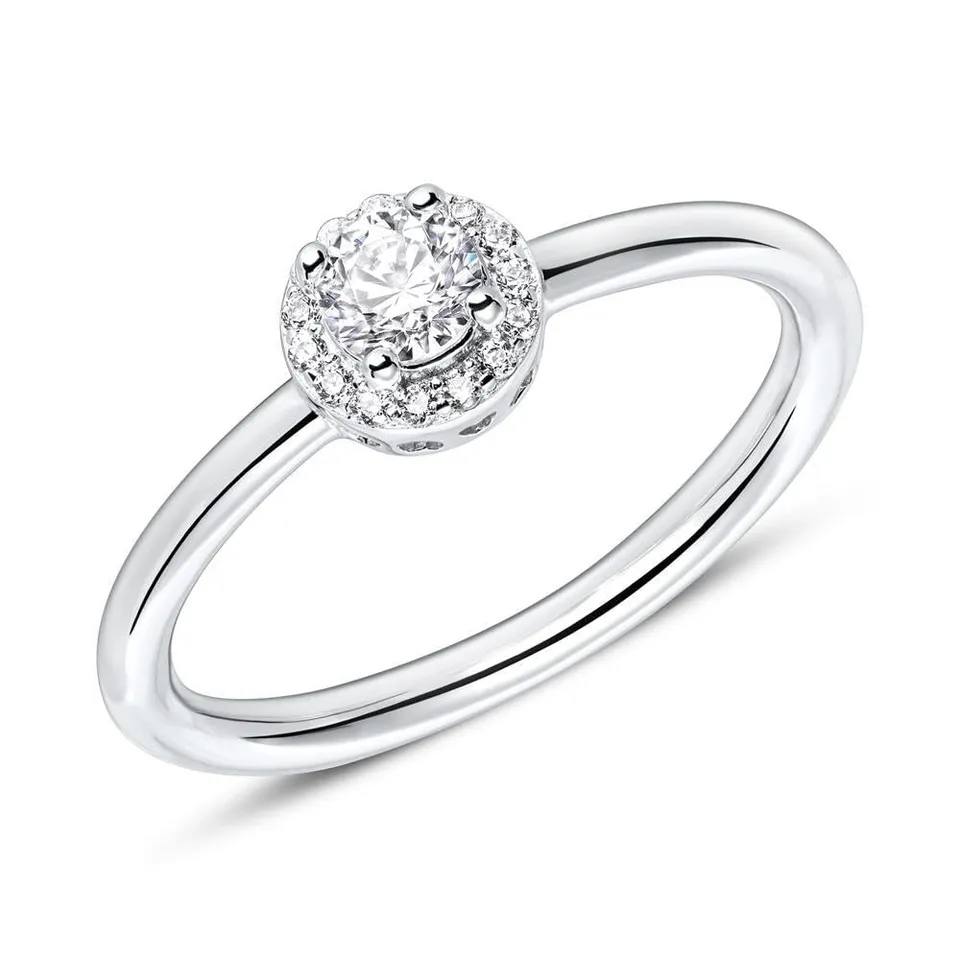 JEWLIX Haloring Silber 925 Zirkonia Größe 54