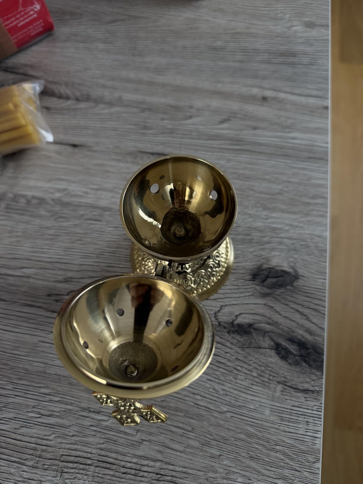 NKlaus Home Scents Weihrauchgefäß Messing Gold 14cm
