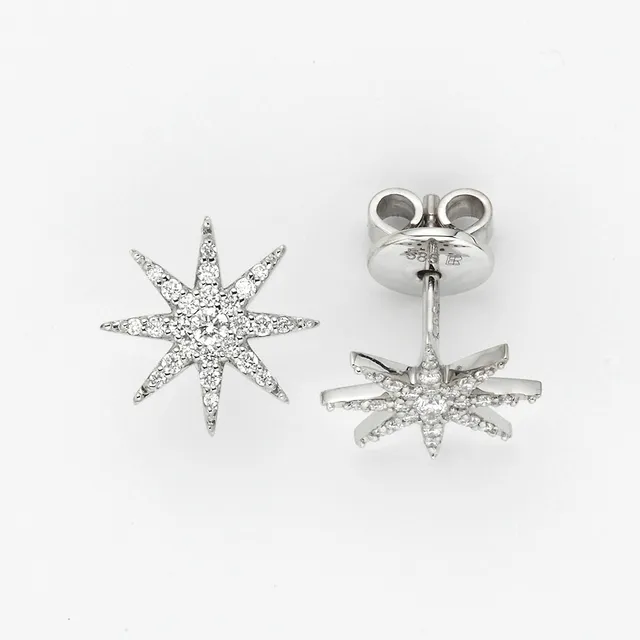 Eugen Rühle Ohrschmuck Ohrstecker Stern Brillanten 0,20ct Gold