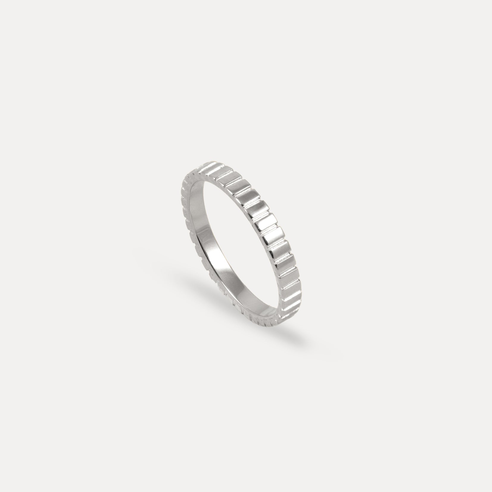 Stilnest Ridged Ring 24k Gold Vermeil 3 mm Stapelring