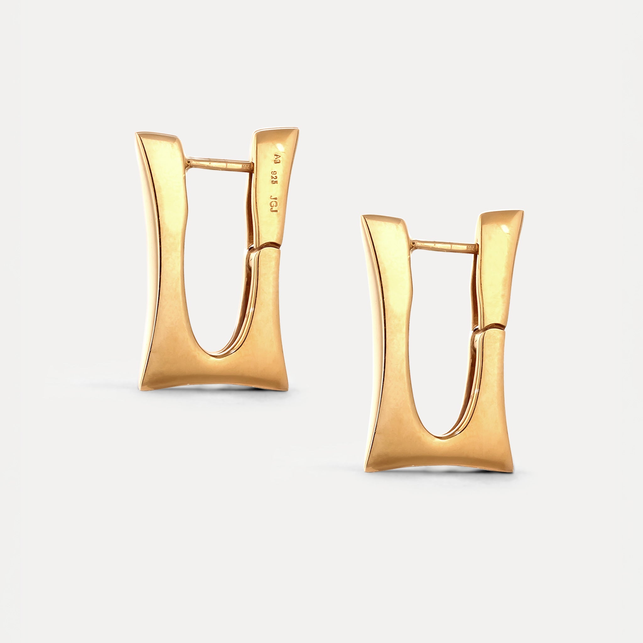 Stilnest Marquise Arc Creolen Ohrringe 24K Gold Vermeil