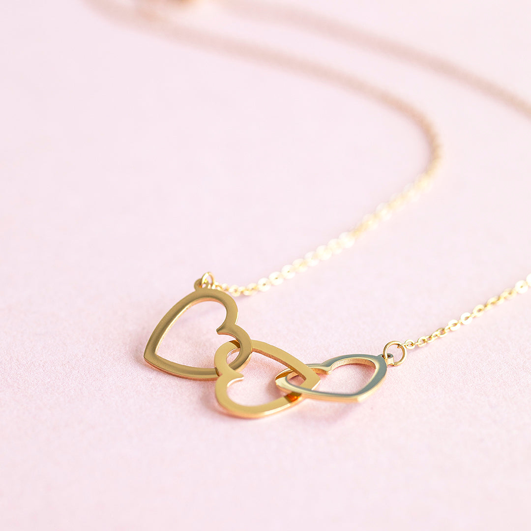 Joy by Corrine Smith Heart Trio Halskette Gold limitiert