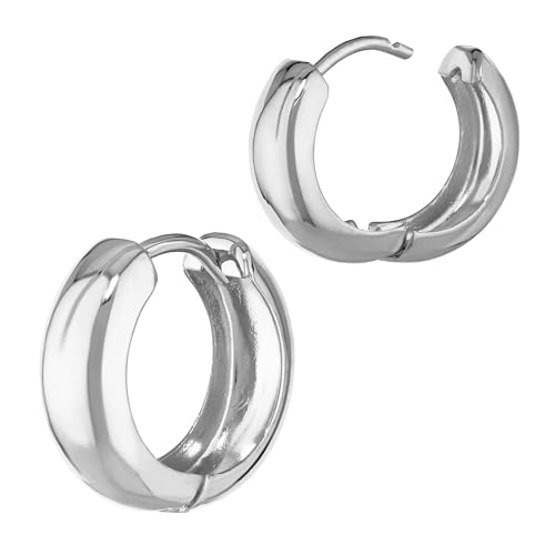 NKlaus Jewellery Klappcreolen 333 Weißgold 15x5,1 mm