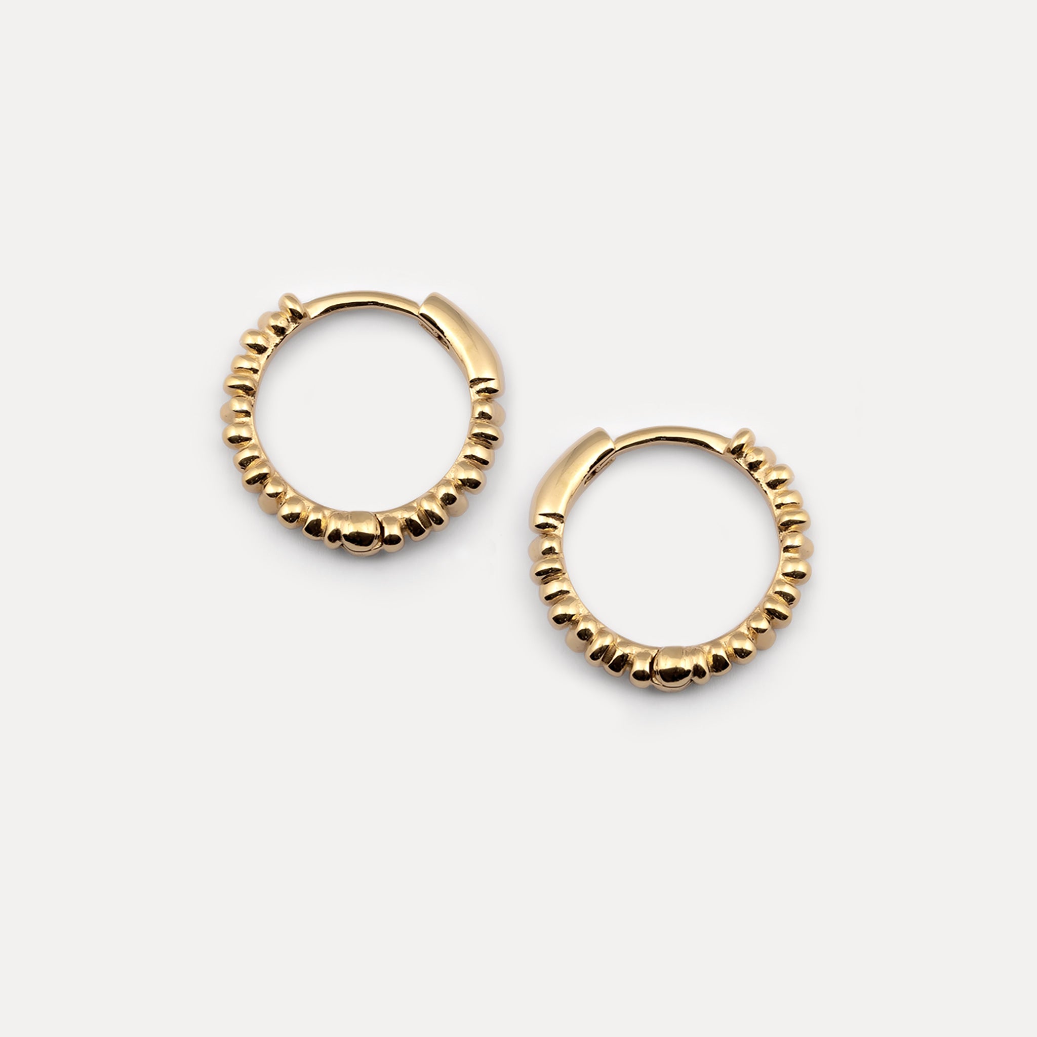 Stilnest Ore Creolen Ohrringe 585 Gold Nugget Design