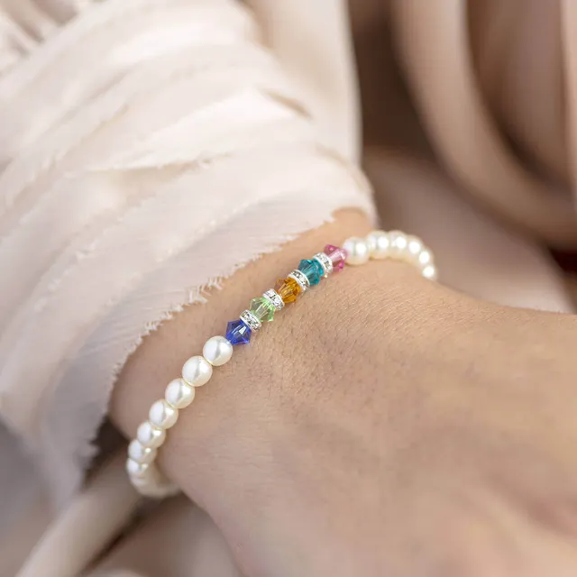 Joy by Corrine Smith Family Armband Silber Perle Geburtsstein