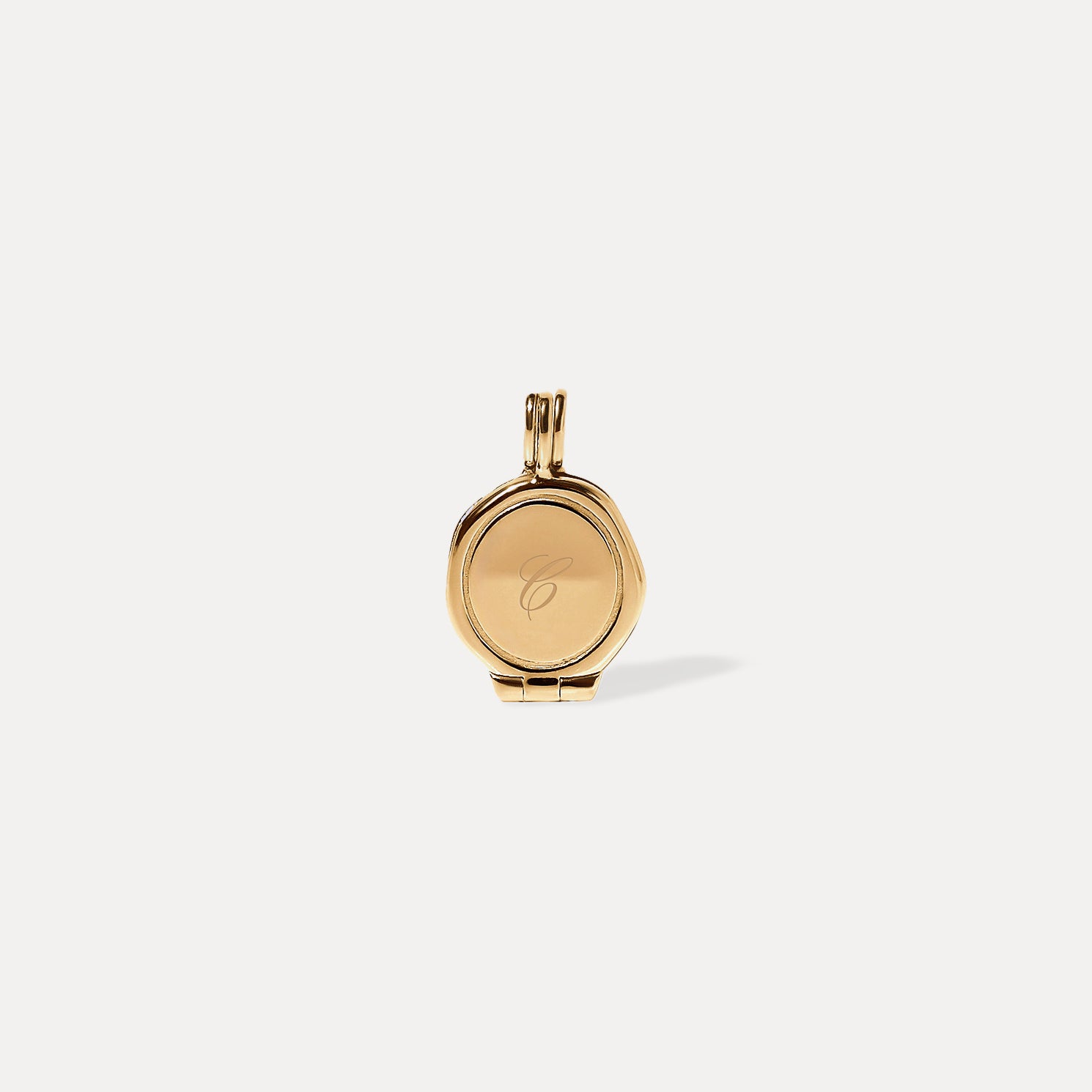 Stilnest Engravable Seal Medaillon Anhänger Gold gravierbar