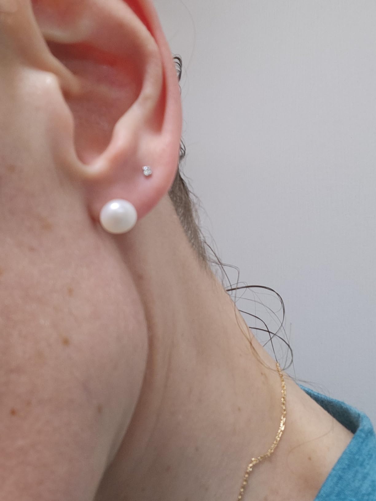 NKlaus JEWELLERY Perlen Ohrstecker 585 Gelbgold 8mm Süßwasser