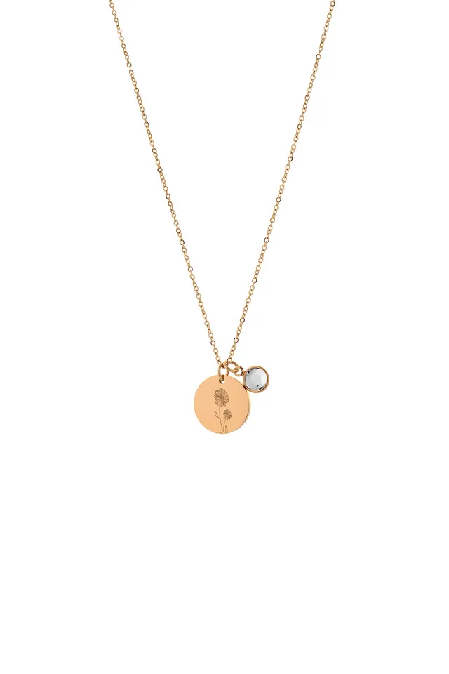 Joy by Corrine Smith April Daisy Halskette Gold Geburtsstein