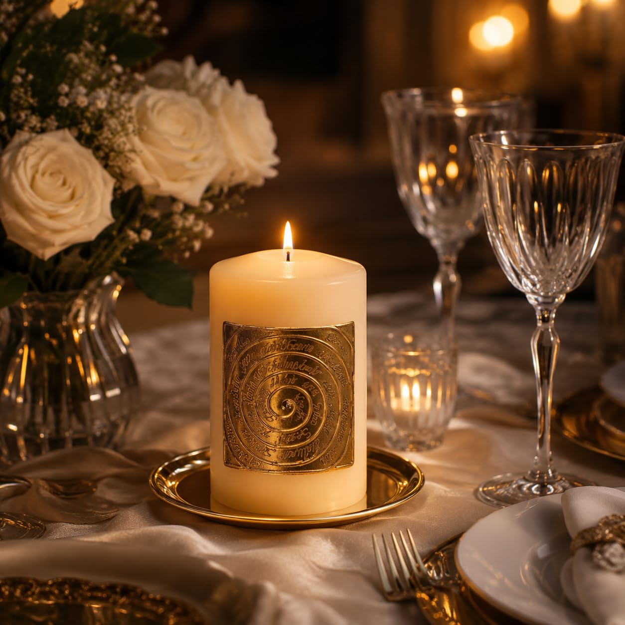 NKlaus CANDLE HOLDER Kerzenteller Messing Gold Ø 12 cm