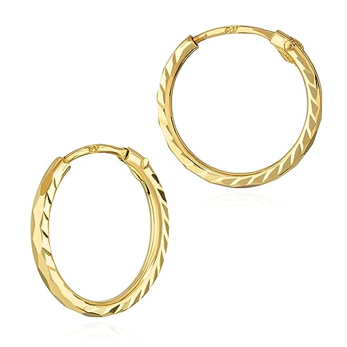 NKlaus Paar Creolen 333 Gelbgold Ohrringe 1,1 mm Gelbgold