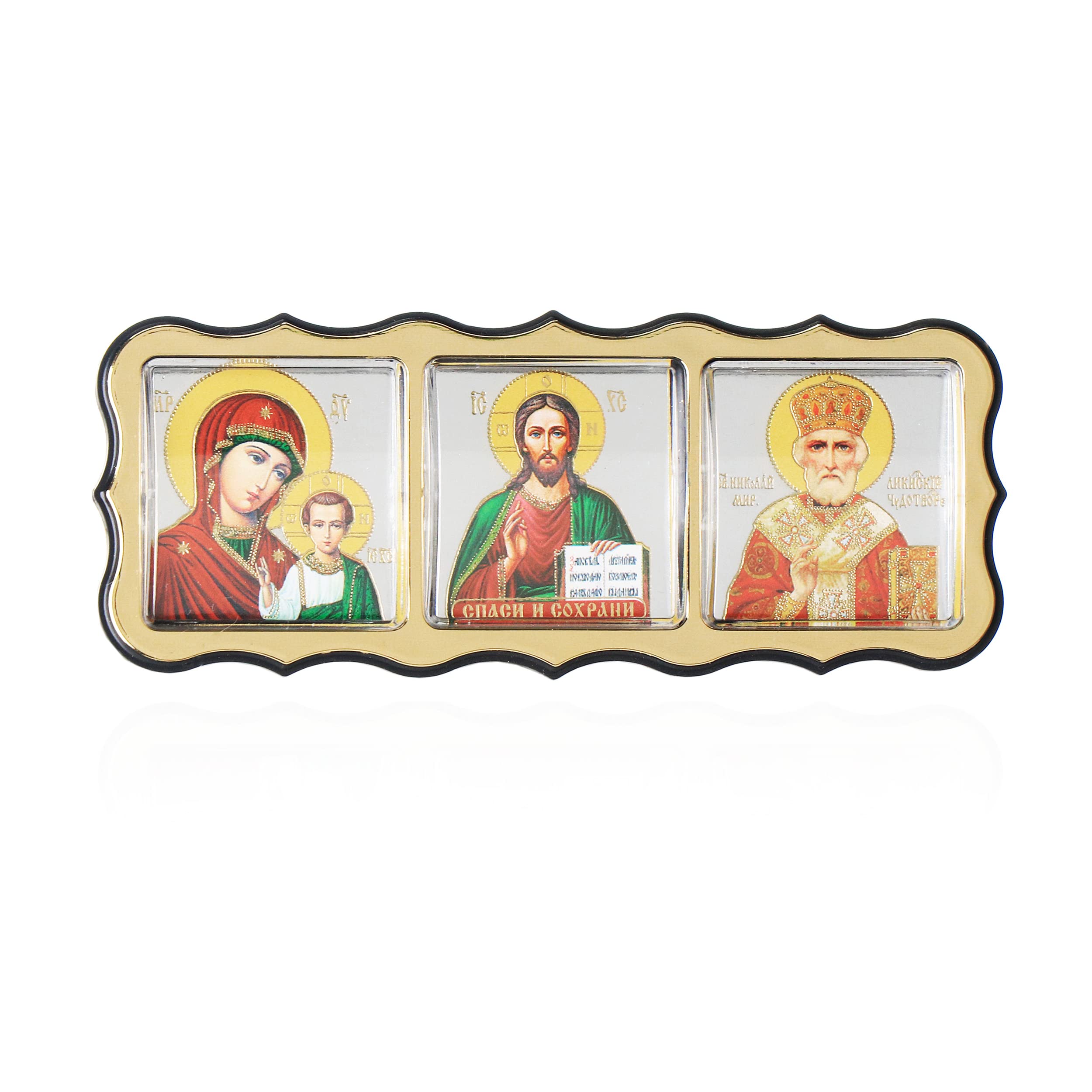 NKlaus Auto-Triptychon 11329 Kunststoff Ikone 11 cm