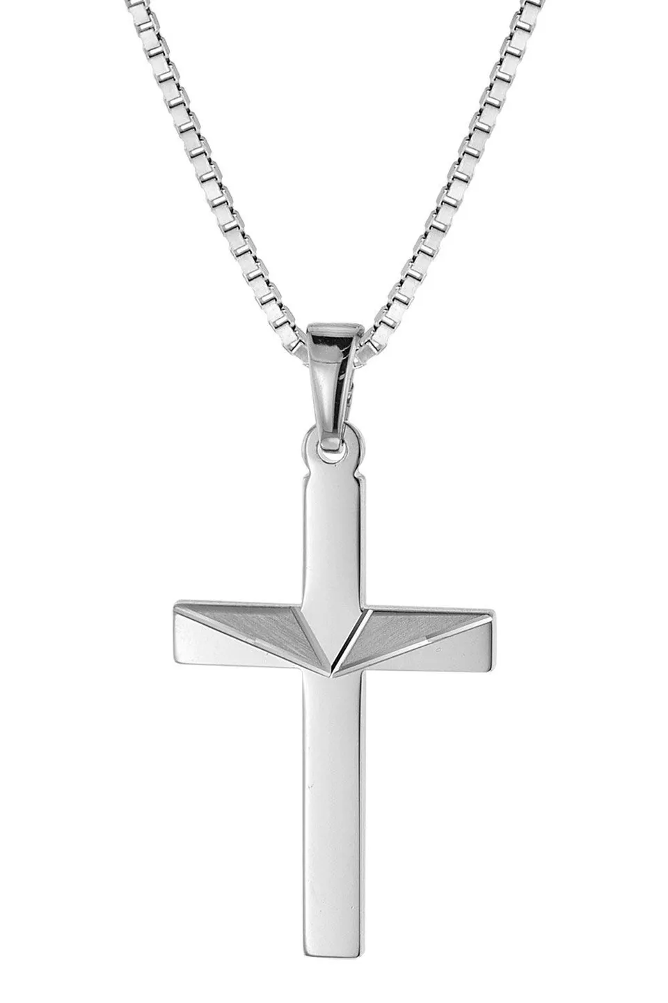 trendor Halsketten Kreuz Anhänger Silber 925 Kette 45 cm Herren